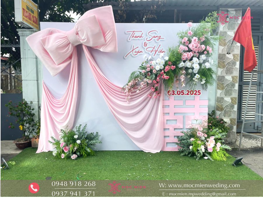 Trang trí backdrop chụp ảnh cưới tại nhà đẹp năm 2025