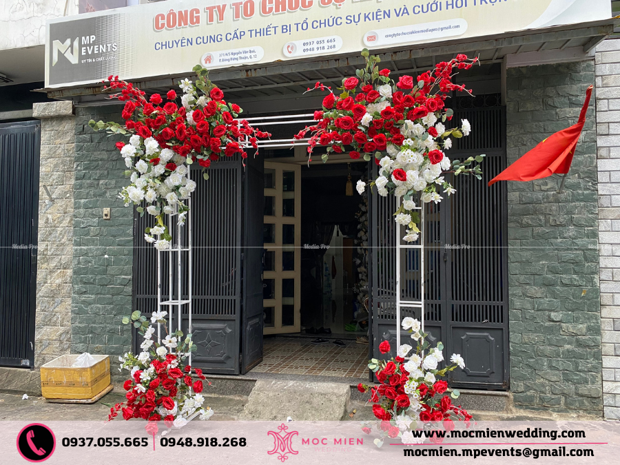 Cho thuê cổng hoa lụa cao cấp tại Tân Bình