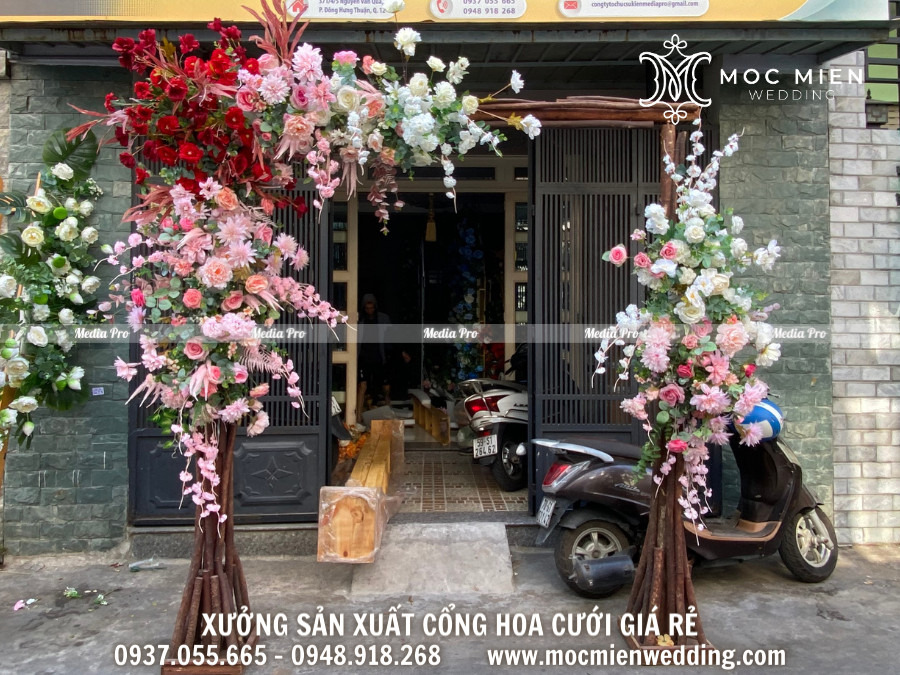Cho thuê cổng hoa lụa đẹp tại Gò Vấp 