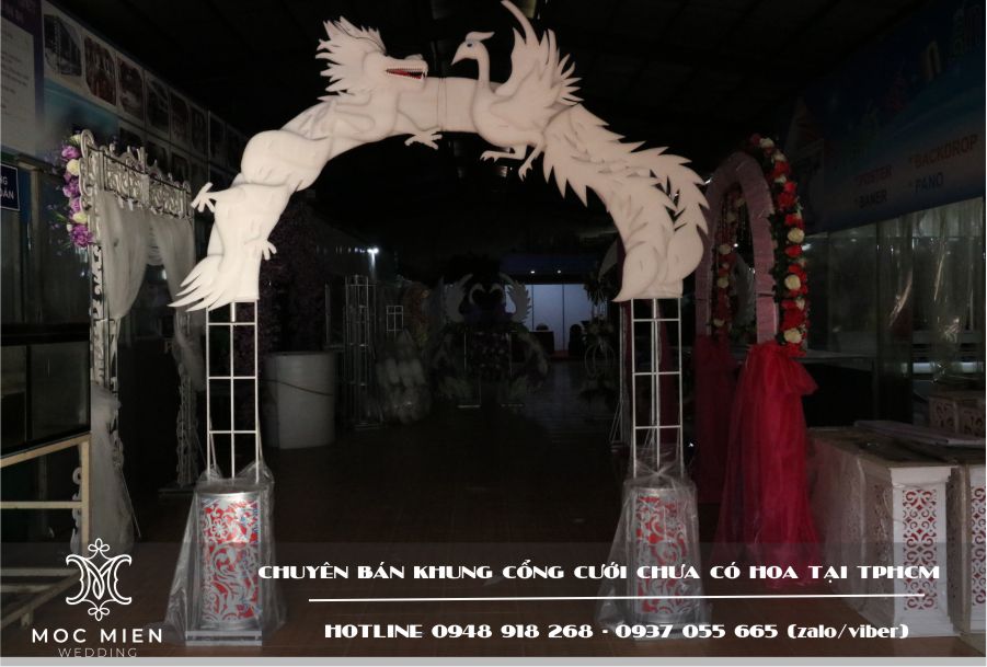 Bán khung cổng cưới rồng phượng mút xốp giá rẻ tại TPHCM