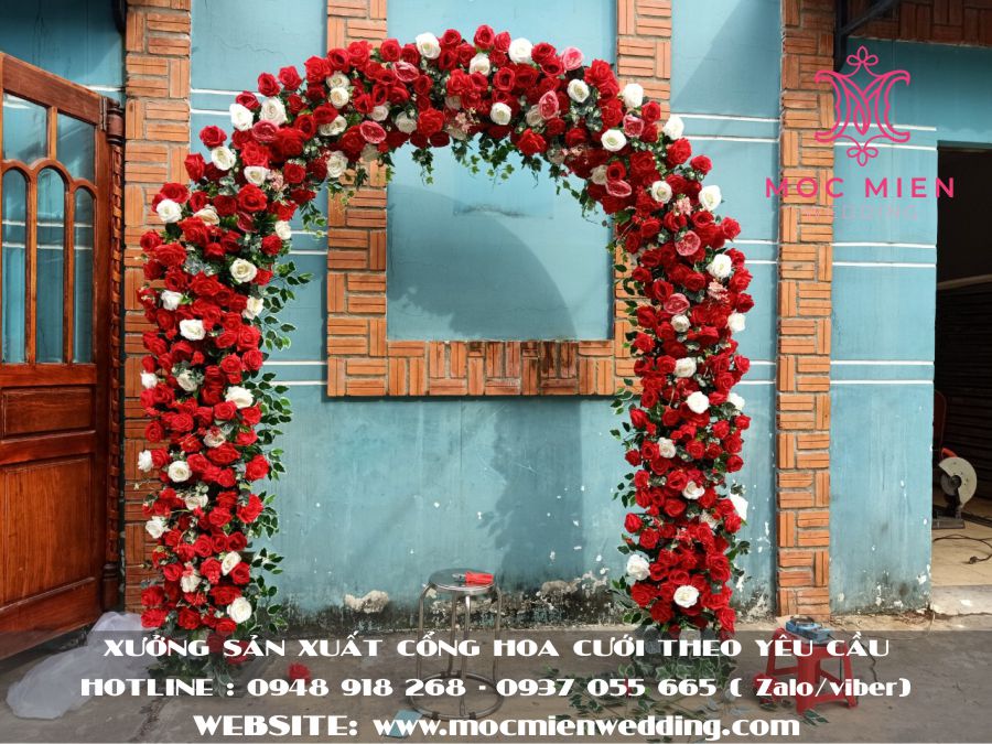 địa chỉ bán cổng cưới hoa lụa cao cấp tại TPHCM