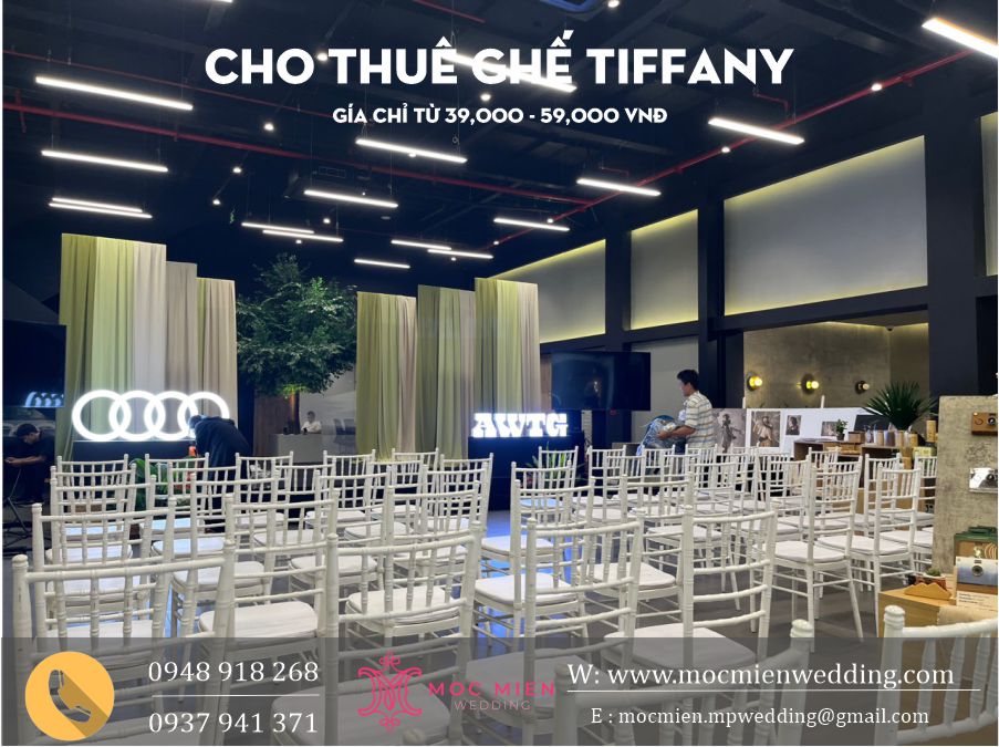 Giá cho thuê ghế tiffany cho sự kiện chỉ từ 39,000 vnđ - 59,000 vnđ