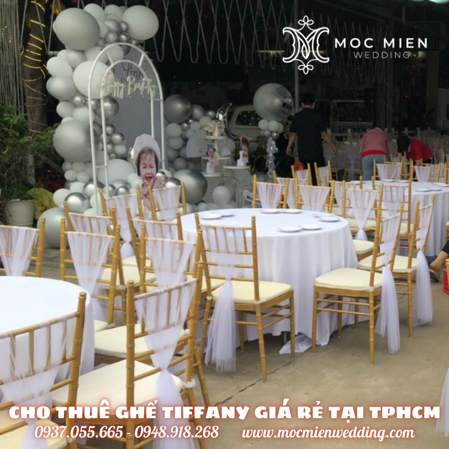 Cho thuê ghế tiffany đãi tiệc sinh nhật tại nhà Bình Tân