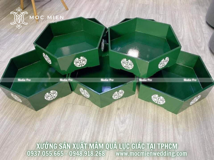 Mân quả lục giác xanh lá 