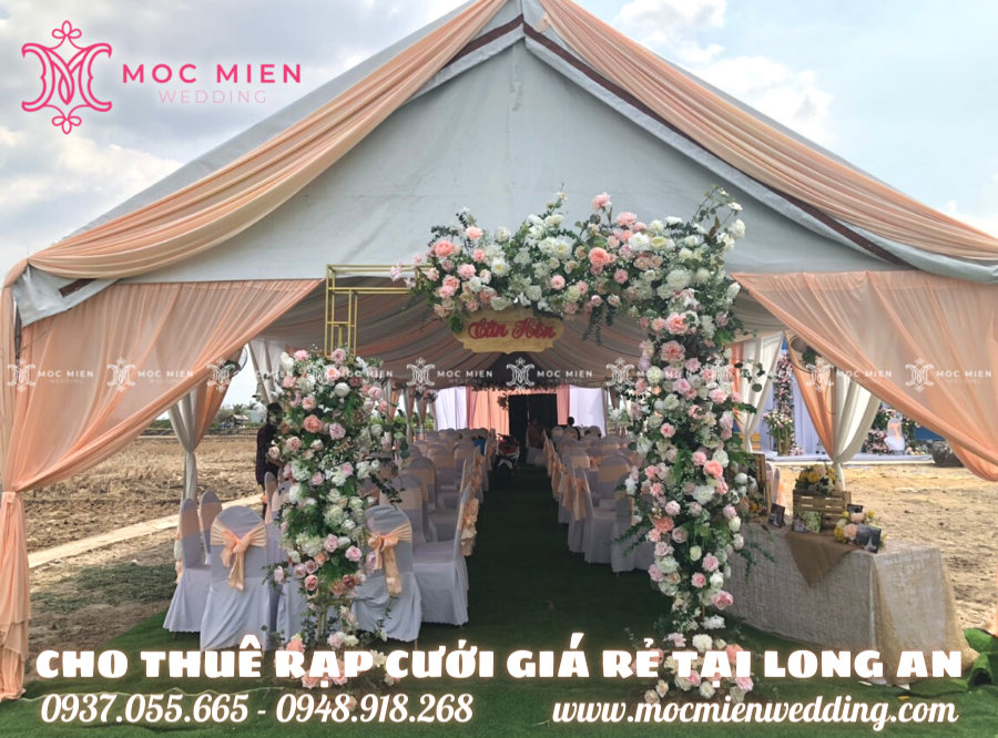 Trang trí rạp cưới đẹp - cổng hoa cưới tại Long An