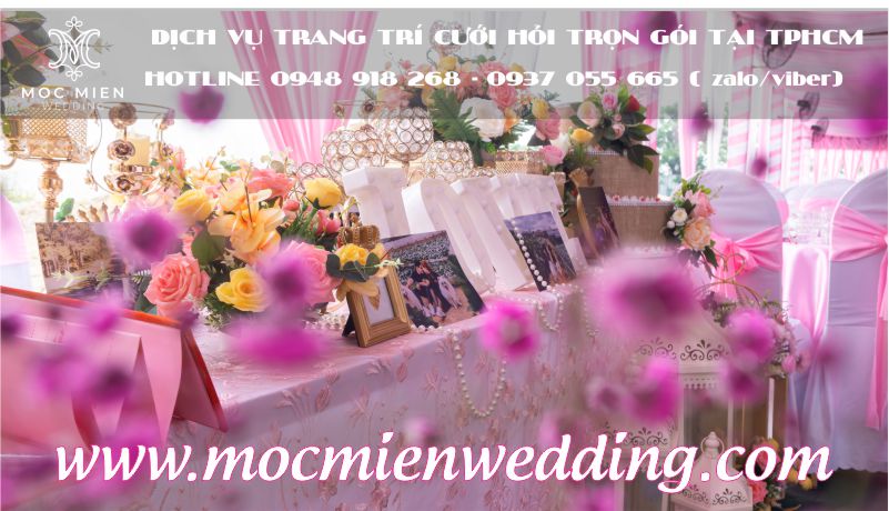 Trang trí bàn để thùng tiền mừng cưới đẹp tại TPHCM