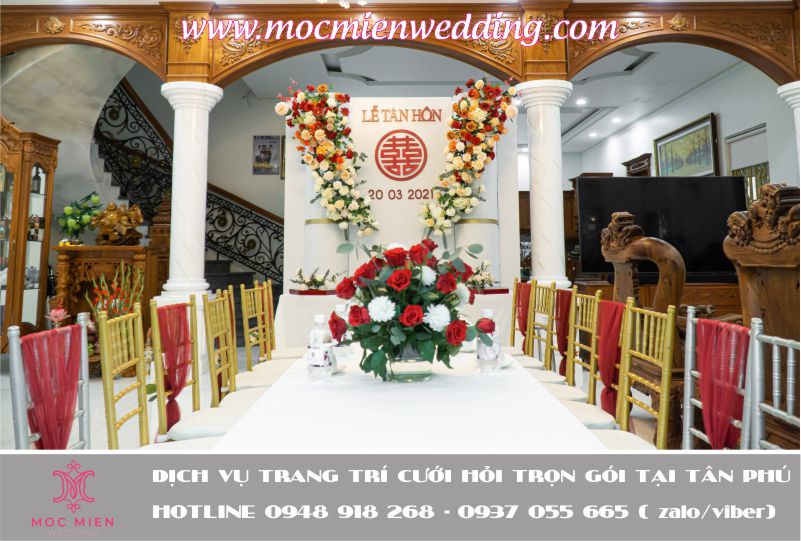 Dịch vụ trang trí bàn thờ gia tiên đám cưới cao cấp tại quận Tân Phú