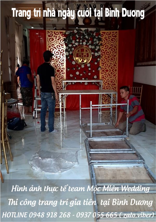 Trang trí gia tiên đám cưới - đám hỏi tại nhà Bình Dương